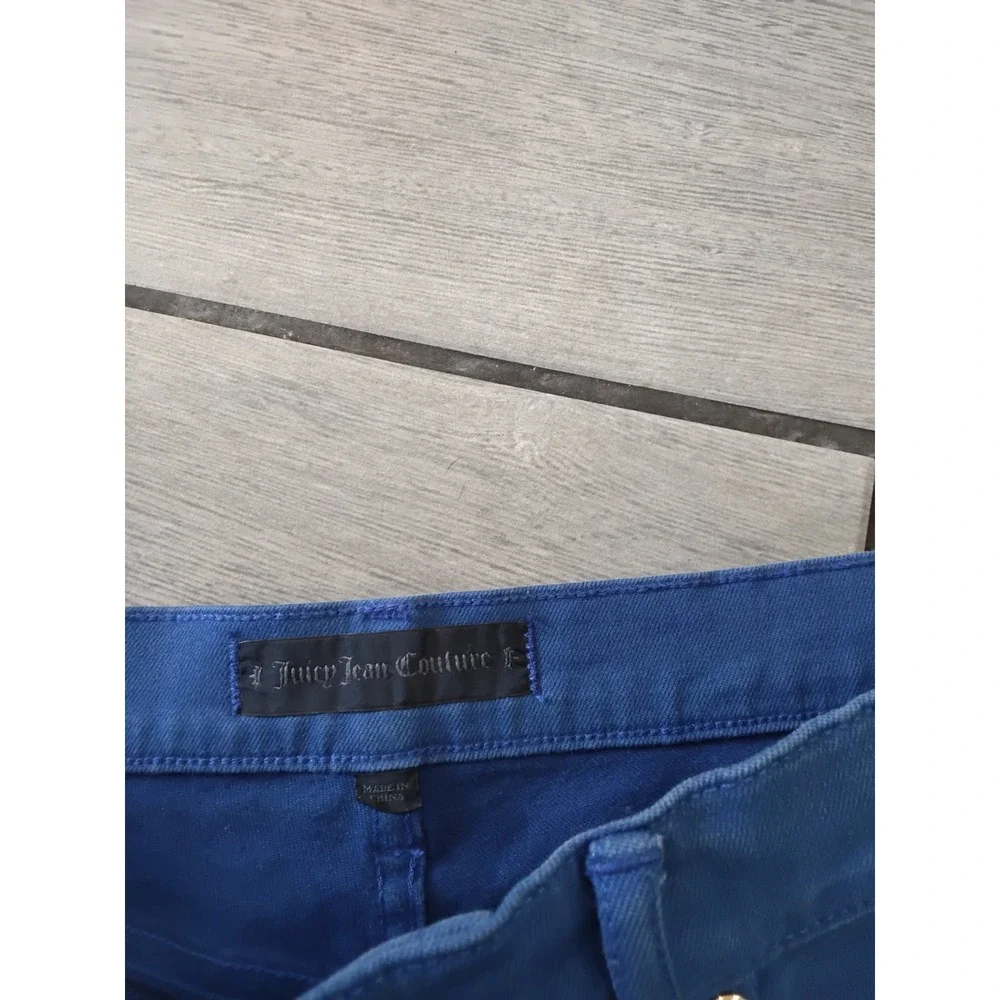 Juicy Couture Blue Denim Cut Off Shorts Side Stripe‎ Logo Size 29
